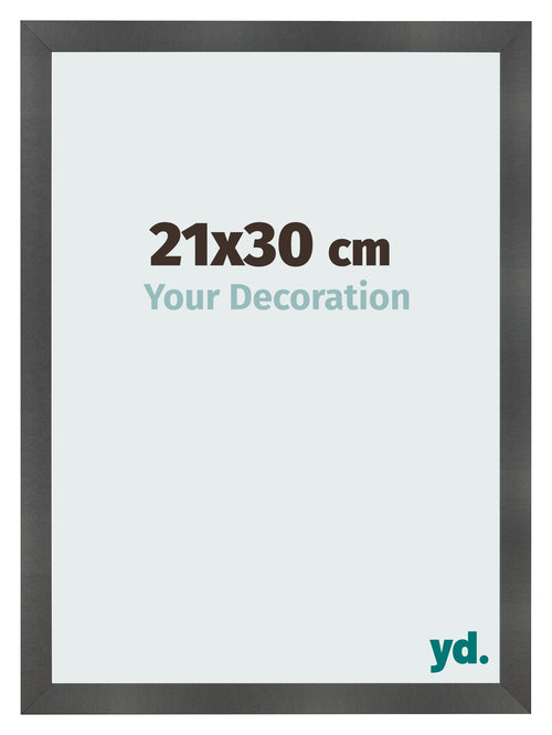 Cornice 21x30cm Nero Argento Lucido MDF Pisa Davanti Dimensione | Yourdecoration.it