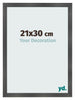 Cornice 21x30cm Nero Argento Lucido MDF Pisa Davanti Dimensione | Yourdecoration.it