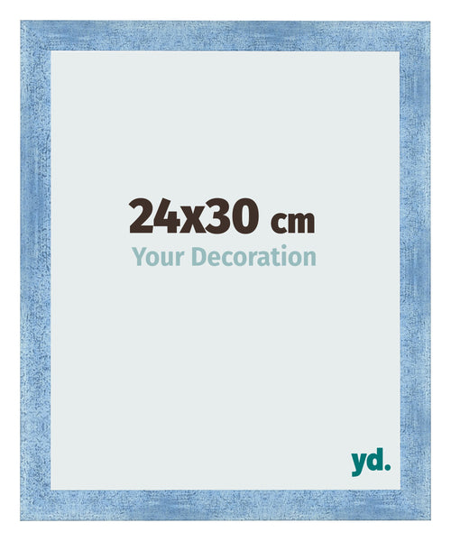 Cornice 24x30cm Blu Acceso Spazzato MDF Pisa Davanti Dimensione | Yourdecoration.it