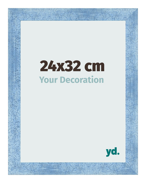 Cornice 24x32cm Blu Acceso Spazzato MDF Pisa Davanti Dimensione | Yourdecoration.it
