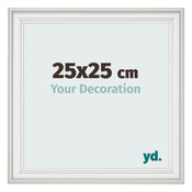 Cornice 25x25cm Bianco Spazzato MDF Lazio Davanti Dimensione | Yourdecoration.it