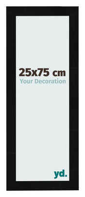 Cornice 25x75cm Nero Argento Lucido MDF Pisa Davanti Dimensione | Yourdecoration.it