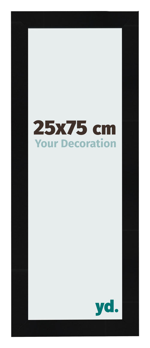 Cornice 25x75cm Nero Argento Lucido MDF Pisa Davanti Dimensione | Yourdecoration.it