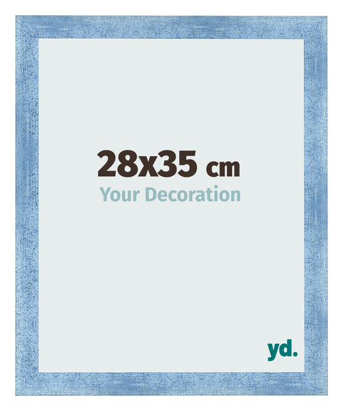 Cornice 28x35cm Blu Acceso Spazzato MDF Pisa Davanti Dimensione | Yourdecoration.it