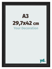 Cornice 29 7x42cm A3 Grana Di Legno Nero MDF Lazio Davanti Dimensione | Yourdecoration.it