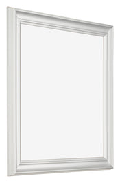 Cornice 30x30cm Bianco Spazzato MDF Lazio Davanti Obliquo | Yourdecoration.it
