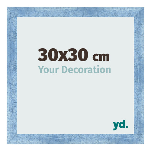 Cornice 30x30cm Blu Acceso Spazzato MDF Pisa Davanti Dimensione | Yourdecoration.it