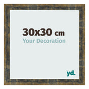 Cornice 30x30cm Blu Oro Fondente MDF Pisa Davanti Dimensione | Yourdecoration.it