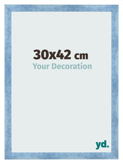 Cornice 30x42cm Blu Acceso Spazzato MDF Pisa Davanti Dimensione | Yourdecoration.it