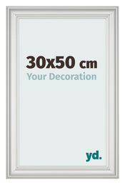 Cornice 30x50cm Bianco Spazzato MDF Lazio Davanti Dimensione | Yourdecoration.it