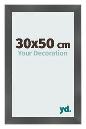 Cornice 30x50cm Nero Argento Lucido MDF Pisa Davanti Dimensione | Yourdecoration.it