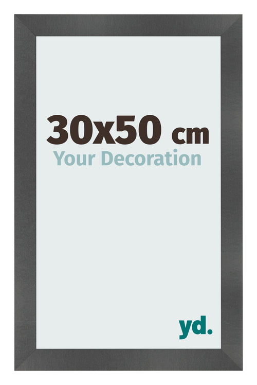 Cornice 30x50cm Nero Argento Lucido MDF Pisa Davanti Dimensione | Yourdecoration.it