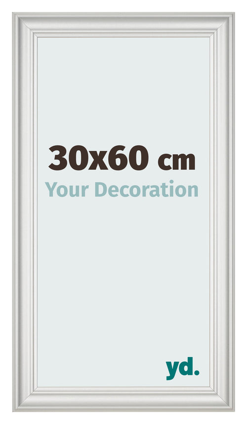 Cornice 30x60cm Bianco Spazzato MDF Lazio Davanti Dimensione | Yourdecoration.it