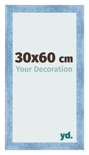 Cornice 30x60cm Blu Acceso Spazzato MDF Pisa Davanti Dimensione | Yourdecoration.it