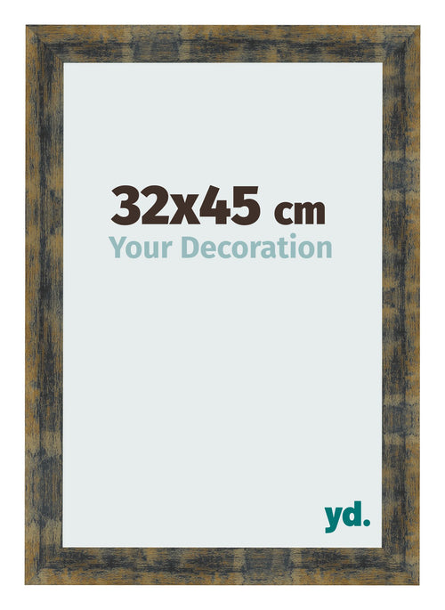 Cornice 32x45cm Blu Oro Fondente MDF Pisa Davanti Dimensione | Yourdecoration.it