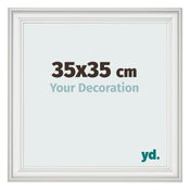 Cornice 35x35cm Bianco Spazzato MDF Lazio Davanti Dimensione | Yourdecoration.it