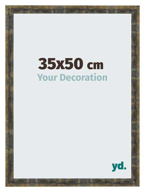 Cornice 35x50cm Blu Oro Fondente MDF Pisa Davanti Dimensione | Yourdecoration.it