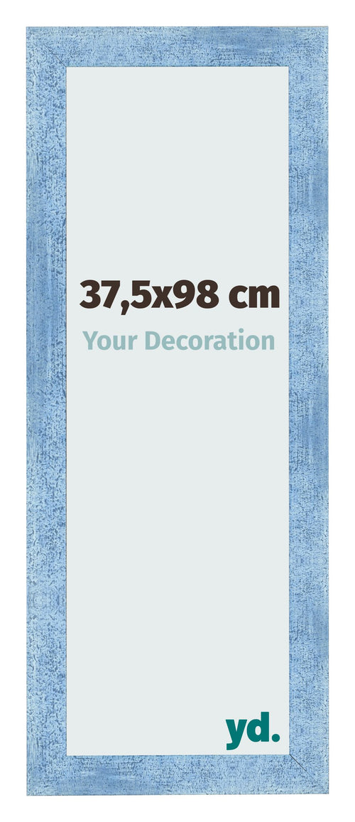 Cornice 37 5x98cm Blu Acceso Spazzato MDF Pisa Davanti Dimensione | Yourdecoration.it