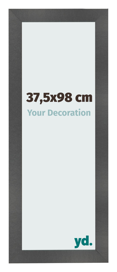 Cornice 37 5x98cm Nero Argento Lucido MDF Pisa Davanti Dimensione | Yourdecoration.it