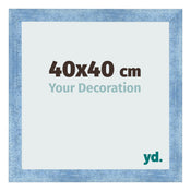 Cornice 40x40cm Blu Acceso Spazzato MDF Pisa Davanti Dimensione | Yourdecoration.it