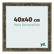 Cornice 40x40cm Blu Oro Fondente MDF Pisa Davanti Dimensione | Yourdecoration.it