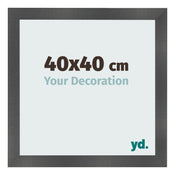 Cornice 40x40cm Nero Argento Lucido MDF Pisa Davanti Dimensione | Yourdecoration.it