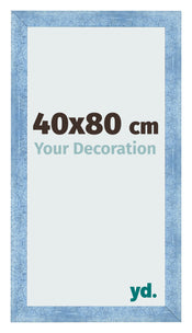 Cornice 40x80cm Blu Acceso Spazzato MDF Pisa Davanti Dimensione | Yourdecoration.it
