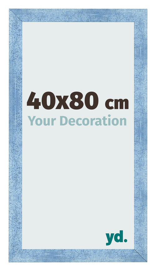 Cornice 40x80cm Blu Acceso Spazzato MDF Pisa Davanti Dimensione | Yourdecoration.it