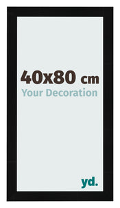 Cornice 40x80cm Nero Argento Lucido MDF Pisa Davanti Dimensione | Yourdecoration.it