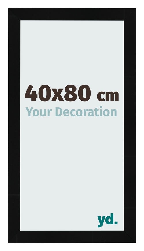 Cornice 40x80cm Nero Argento Lucido MDF Pisa Davanti Dimensione | Yourdecoration.it