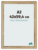 Cornice 42x59 4cm A2 Oro Antico MDF Lazio Davanti Dimensione | Yourdecoration.it