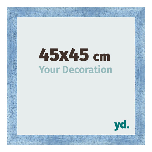 Cornice 45x45cm Blu Acceso Spazzato MDF Pisa Davanti Dimensione | Yourdecoration.it