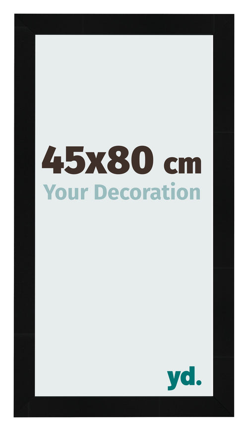 Cornice 45x80cm Nero Argento Lucido MDF Pisa Davanti Dimensione | Yourdecoration.it