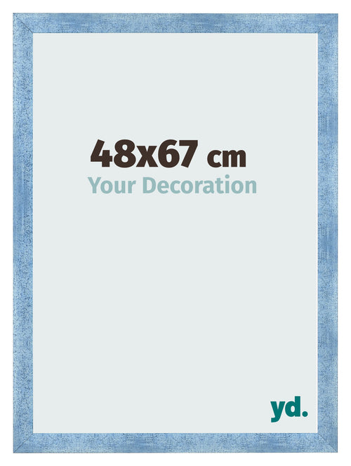 Cornice 48x67cm Blu Acceso Spazzato MDF Pisa Davanti Dimensione | Yourdecoration.it