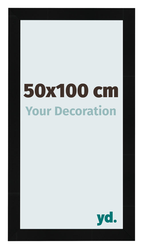 Cornice 50x100cm Nero Argento Lucido MDF Pisa Davanti Dimensione | Yourdecoration.it