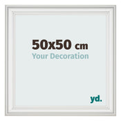 Cornice 50x50cm Bianco Spazzato MDF Lazio Davanti Dimensione | Yourdecoration.it