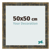 Cornice 50x50cm Blu Oro Fondente MDF Pisa Davanti Dimensione | Yourdecoration.it