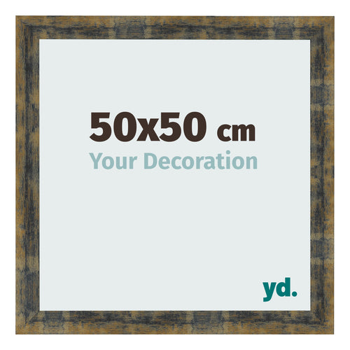 Cornice 50x50cm Blu Oro Fondente MDF Pisa Davanti Dimensione | Yourdecoration.it
