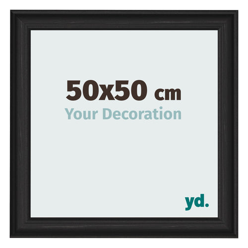 Cornice 50x50cm Grana Di Legno Nero MDF Lazio Davanti Dimensione | Yourdecoration.it