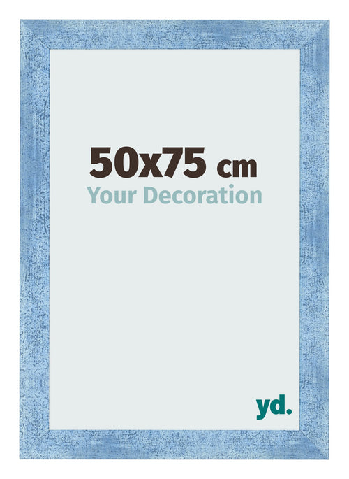 Cornice 50x75cm Blu Acceso Spazzato MDF Pisa Davanti Dimensione | Yourdecoration.it