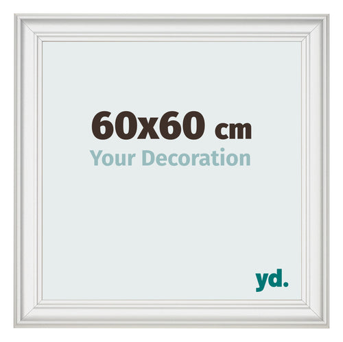 Cornice 60x60cm Bianco Spazzato MDF Lazio Davanti Dimensione | Yourdecoration.it