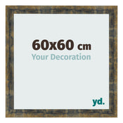 Cornice 60x60cm Blu Oro Fondente MDF Pisa Davanti Dimensione | Yourdecoration.it