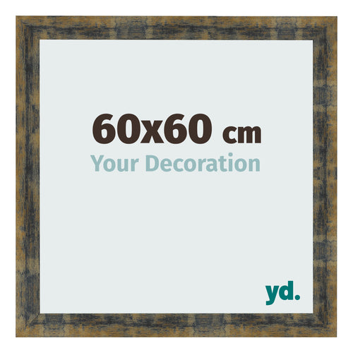 Cornice 60x60cm Blu Oro Fondente MDF Pisa Davanti Dimensione | Yourdecoration.it