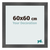 Cornice 60x60cm Nero Argento Lucido MDF Pisa Davanti Dimensione | Yourdecoration.it