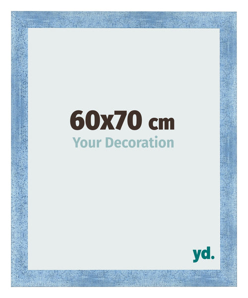 Cornice 60x70cm Blu Acceso Spazzato MDF Pisa Davanti Dimensione | Yourdecoration.it