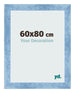 Cornice 60x80cm Blu Acceso Spazzato MDF Pisa Davanti Dimensione | Yourdecoration.it