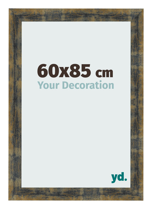 Cornice 60x85cm Blu Oro Fondente MDF Pisa Davanti Dimensione | Yourdecoration.it
