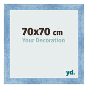 Cornice 70x70cm Blu Acceso Spazzato MDF Pisa Davanti Dimensione | Yourdecoration.it