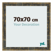 Cornice 70x70cm Blu Oro Fondente MDF Pisa Davanti Dimensione | Yourdecoration.it
