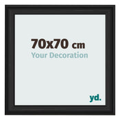 Cornice 70x70cm Grana Di Legno Nero MDF Lazio Davanti Dimensione | Yourdecoration.it